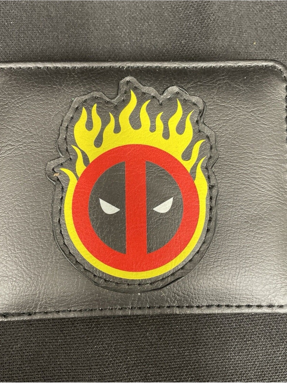 Marvel Flaming Deadpool Faux Leather Bifold Wallet